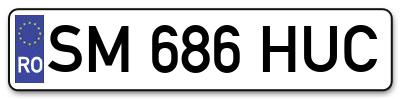 Placuta inmatriculare numar auto  SM-686-HUC, SM 686 HUC, SM686HUC