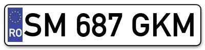 Placuta inmatriculare numar auto  SM-687-GKM, SM 687 GKM, SM687GKM