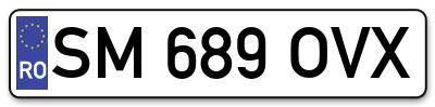 Placuta inmatriculare numar auto  SM-689-OVX, SM 689 OVX, SM689OVX