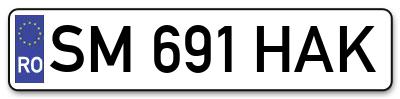 Placuta inmatriculare numar auto  SM-691-HAK, SM 691 HAK, SM691HAK