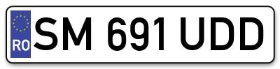 Placuta inmatriculare numar auto  SM-691-UDD, SM 691 UDD, SM691UDD