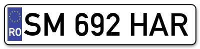 Placuta inmatriculare numar auto  SM-692-HAR, SM 692 HAR, SM692HAR