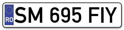 Placuta inmatriculare numar auto  SM-695-FIY, SM 695 FIY, SM695FIY