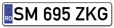 Placuta inmatriculare numar auto  SM-695-ZKG, SM 695 ZKG, SM695ZKG
