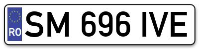 Placuta inmatriculare numar auto  SM-696-IVE, SM 696 IVE, SM696IVE
