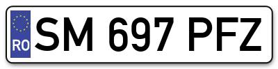 Placuta inmatriculare numar auto  SM-697-PFZ, SM 697 PFZ, SM697PFZ