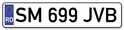 Placuta inmatriculare numar auto  SM-699-JVB, SM 699 JVB, SM699JVB