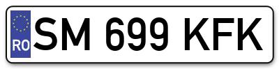 Placuta inmatriculare numar auto  SM-699-KFK, SM 699 KFK, SM699KFK