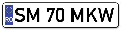 Placuta inmatriculare numar auto  SM-70-MKW, SM 70 MKW, SM70MKW