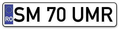 Placuta inmatriculare numar auto  SM-70-UMR, SM 70 UMR, SM70UMR