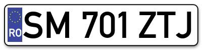 Placuta inmatriculare numar auto  SM-701-ZTJ, SM 701 ZTJ, SM701ZTJ
