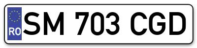 Placuta inmatriculare numar auto  SM-703-CGD, SM 703 CGD, SM703CGD