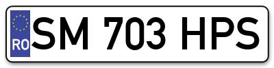 Placuta inmatriculare numar auto  SM-703-HPS, SM 703 HPS, SM703HPS