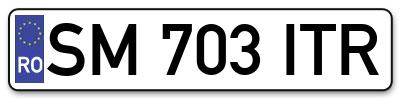 Placuta inmatriculare numar auto  SM-703-ITR, SM 703 ITR, SM703ITR