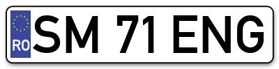 Placuta inmatriculare numar auto  SM-71-ENG, SM 71 ENG, SM71ENG