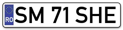 Placuta inmatriculare numar auto  SM-71-SHE, SM 71 SHE, SM71SHE