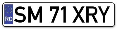 Placuta inmatriculare numar auto  SM-71-XRY, SM 71 XRY, SM71XRY
