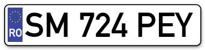 Placuta inmatriculare numar auto  SM-724-PEY, SM 724 PEY, SM724PEY