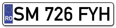 Placuta inmatriculare numar auto  SM-726-FYH, SM 726 FYH, SM726FYH