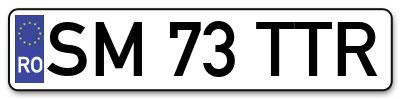 Placuta inmatriculare numar auto  SM-73-TTR, SM 73 TTR, SM73TTR