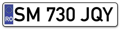 Placuta inmatriculare numar auto  SM-730-JQY, SM 730 JQY, SM730JQY