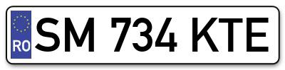 Placuta inmatriculare numar auto  SM-734-KTE, SM 734 KTE, SM734KTE
