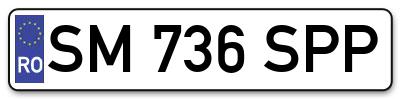 Placuta inmatriculare numar auto  SM-736-SPP, SM 736 SPP, SM736SPP