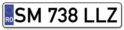 Placuta inmatriculare numar auto  SM-738-LLZ, SM 738 LLZ, SM738LLZ