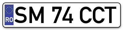Placuta inmatriculare numar auto  SM-74-CCT, SM 74 CCT, SM74CCT
