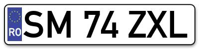 Placuta inmatriculare numar auto  SM-74-ZXL, SM 74 ZXL, SM74ZXL