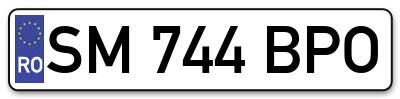 Placuta inmatriculare numar auto  SM-744-BPO, SM 744 BPO, SM744BPO