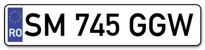 Placuta inmatriculare numar auto  SM-745-GGW, SM 745 GGW, SM745GGW