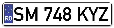 Placuta inmatriculare numar auto  SM-748-KYZ, SM 748 KYZ, SM748KYZ