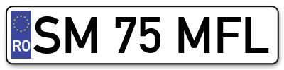 Placuta inmatriculare numar auto  SM-75-MFL, SM 75 MFL, SM75MFL
