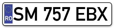 Placuta inmatriculare numar auto  SM-757-EBX, SM 757 EBX, SM757EBX