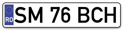 Placuta inmatriculare numar auto  SM-76-BCH, SM 76 BCH, SM76BCH