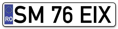 Placuta inmatriculare numar auto  SM-76-EIX, SM 76 EIX, SM76EIX