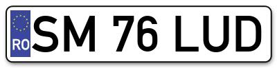 Placuta inmatriculare numar auto  SM-76-LUD, SM 76 LUD, SM76LUD