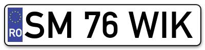 Placuta inmatriculare numar auto  SM-76-WIK, SM 76 WIK, SM76WIK