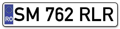 Placuta inmatriculare numar auto  SM-762-RLR, SM 762 RLR, SM762RLR