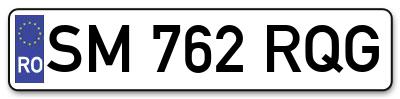 Placuta inmatriculare numar auto  SM-762-RQG, SM 762 RQG, SM762RQG