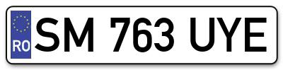 Placuta inmatriculare numar auto  SM-763-UYE, SM 763 UYE, SM763UYE