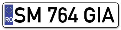 Placuta inmatriculare numar auto  SM-764-GIA, SM 764 GIA, SM764GIA
