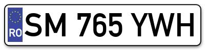Placuta inmatriculare numar auto  SM-765-YWH, SM 765 YWH, SM765YWH