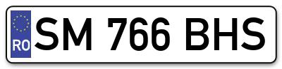 Placuta inmatriculare numar auto  SM-766-BHS, SM 766 BHS, SM766BHS