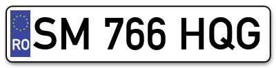 Placuta inmatriculare numar auto  SM-766-HQG, SM 766 HQG, SM766HQG