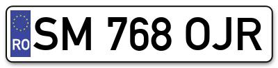Placuta inmatriculare numar auto  SM-768-OJR, SM 768 OJR, SM768OJR