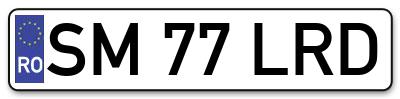 Placuta inmatriculare numar auto  SM-77-LRD, SM 77 LRD, SM77LRD