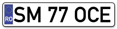 Placuta inmatriculare numar auto  SM-77-OCE, SM 77 OCE, SM77OCE