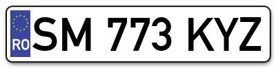 Placuta inmatriculare numar auto  SM-773-KYZ, SM 773 KYZ, SM773KYZ